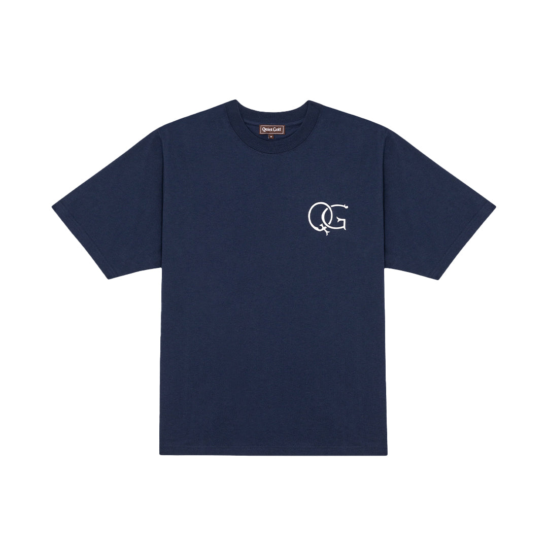 QUIET GOLF - QUIET GOLF Men's QG Crest T-Shirt Navy - The Agora Bangkok